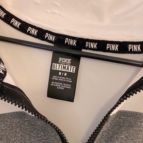PINK by Victoria’s Secret Ultimate Grey and White Quarterzip - Picture 3 of 4